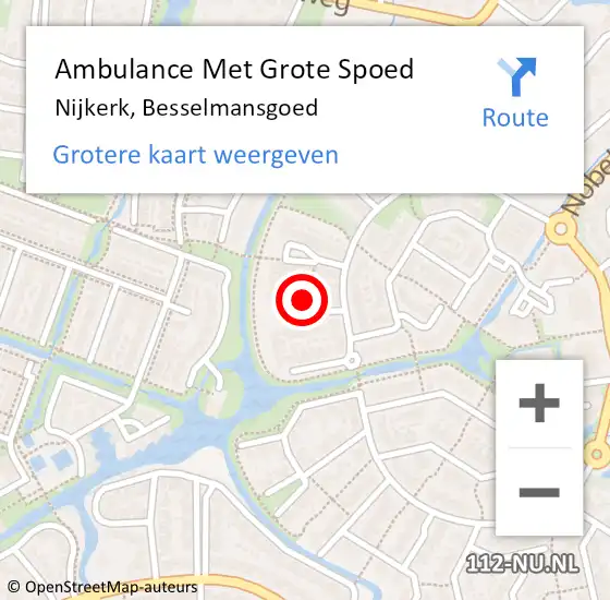 Locatie op kaart van de 112 melding: Ambulance Met Grote Spoed Naar Nijkerk, Besselmansgoed op 4 augustus 2021 08:33