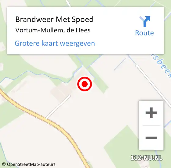 Locatie op kaart van de 112 melding: Brandweer Met Spoed Naar Vortum-Mullem, de Hees op 4 augustus 2021 08:39