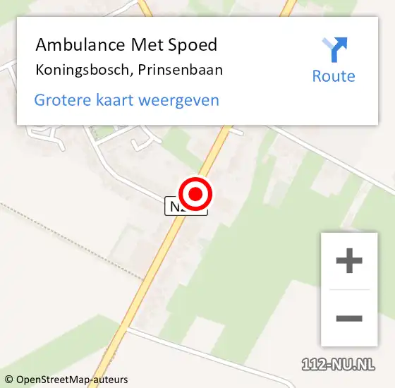 Locatie op kaart van de 112 melding: Ambulance Met Spoed Naar Koningsbosch, Prinsenbaan op 18 juni 2014 17:44