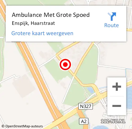 Locatie op kaart van de 112 melding: Ambulance Met Grote Spoed Naar Enspijk, Haarstraat op 4 augustus 2021 09:41