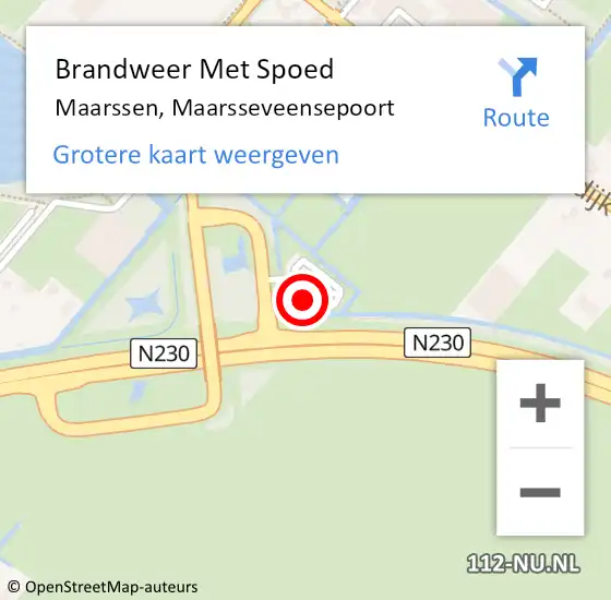 Locatie op kaart van de 112 melding: Brandweer Met Spoed Naar Maarssen, Maarsseveensepoort op 4 augustus 2021 09:51