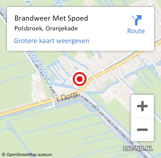 Locatie op kaart van de 112 melding: Brandweer Met Spoed Naar Polsbroek, Oranjekade op 4 augustus 2021 10:02