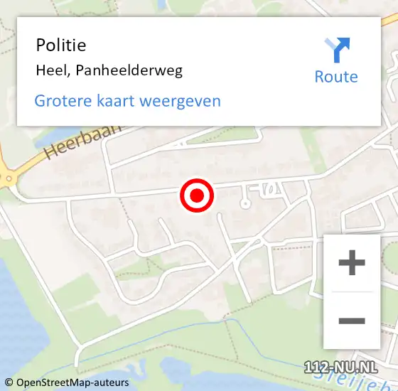 Locatie op kaart van de 112 melding: Politie Heel, Panheelderweg op 4 augustus 2021 10:30