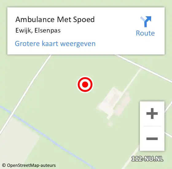 Locatie op kaart van de 112 melding: Ambulance Met Spoed Naar Ewijk, Elsenpas op 4 augustus 2021 10:42