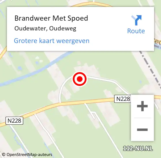 Locatie op kaart van de 112 melding: Brandweer Met Spoed Naar Oudewater, Oudeweg op 4 augustus 2021 11:11