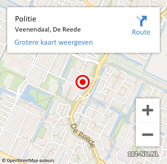 Locatie op kaart van de 112 melding: Politie Veenendaal, De Reede op 4 augustus 2021 11:17