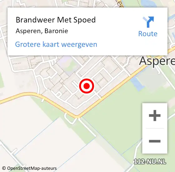 Locatie op kaart van de 112 melding: Brandweer Met Spoed Naar Asperen, Baronie op 4 augustus 2021 11:20