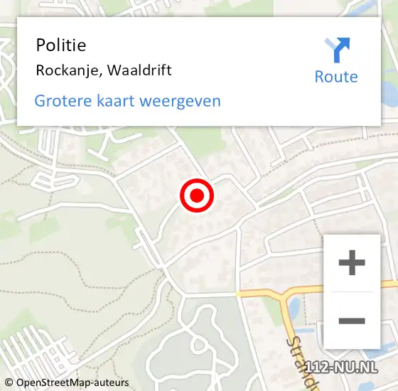 Locatie op kaart van de 112 melding: Politie Rockanje, Waaldrift op 4 augustus 2021 11:40