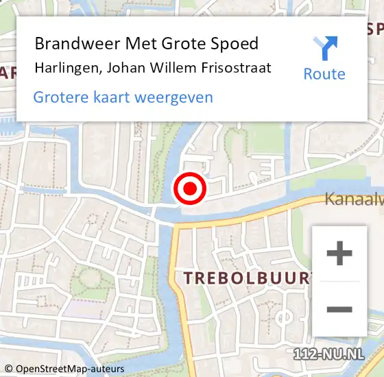 Locatie op kaart van de 112 melding: Brandweer Met Grote Spoed Naar Harlingen, Prins Bernhardstraat op 18 juni 2014 18:04