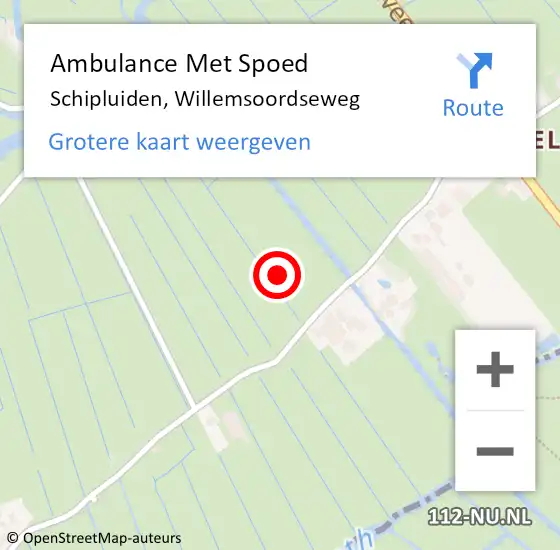Locatie op kaart van de 112 melding: Ambulance Met Spoed Naar Schipluiden, Willemsoordseweg op 4 augustus 2021 12:12