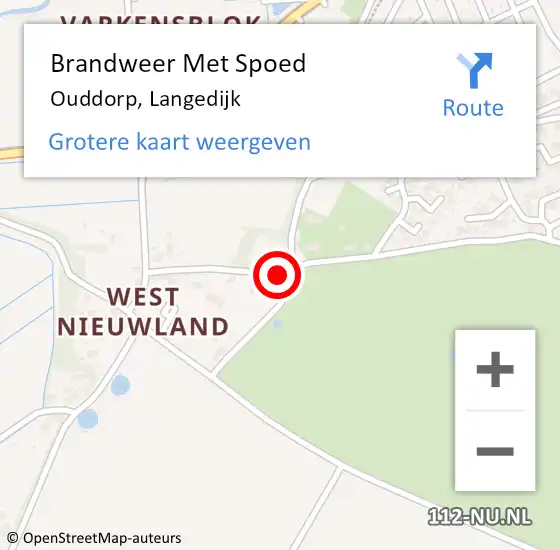 Locatie op kaart van de 112 melding: Brandweer Met Spoed Naar Ouddorp, Langedijk op 4 augustus 2021 12:18