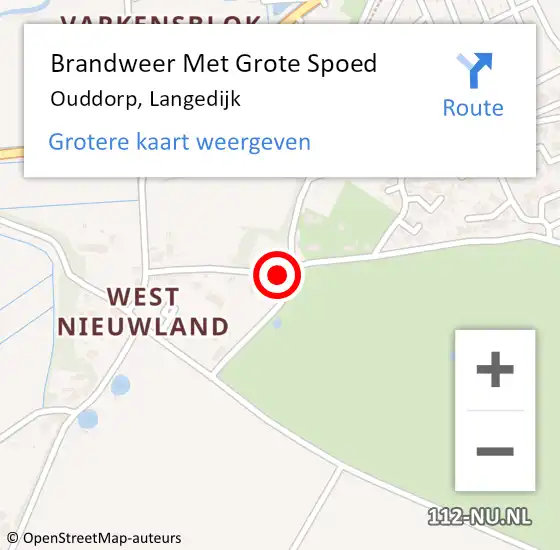 Locatie op kaart van de 112 melding: Brandweer Met Grote Spoed Naar Ouddorp, Langedijk op 4 augustus 2021 12:23