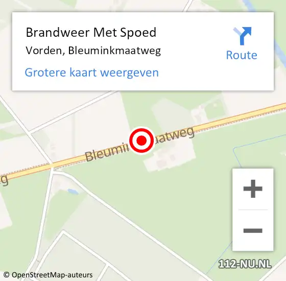 Locatie op kaart van de 112 melding: Brandweer Met Spoed Naar Vorden, Bleuminkmaatweg op 18 juni 2014 18:06