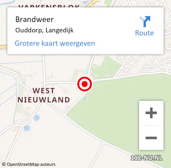 Locatie op kaart van de 112 melding: Brandweer Ouddorp, Langedijk op 4 augustus 2021 12:24