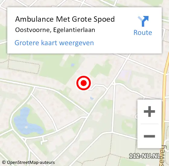 Locatie op kaart van de 112 melding: Ambulance Met Grote Spoed Naar Oostvoorne, Egelantierlaan op 4 augustus 2021 12:27