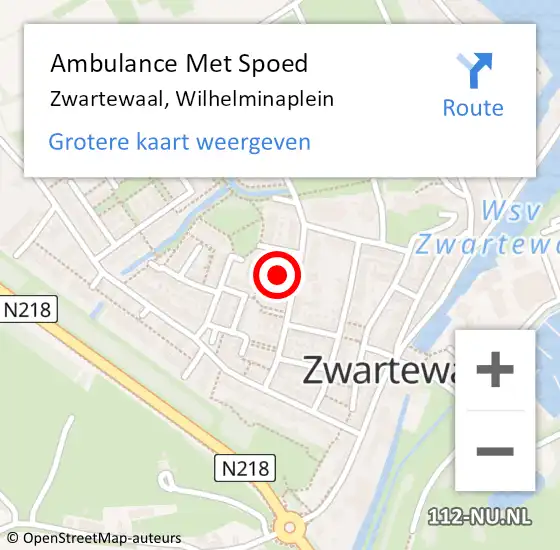 Locatie op kaart van de 112 melding: Ambulance Met Spoed Naar Zwartewaal, Wilhelminaplein op 4 augustus 2021 12:31