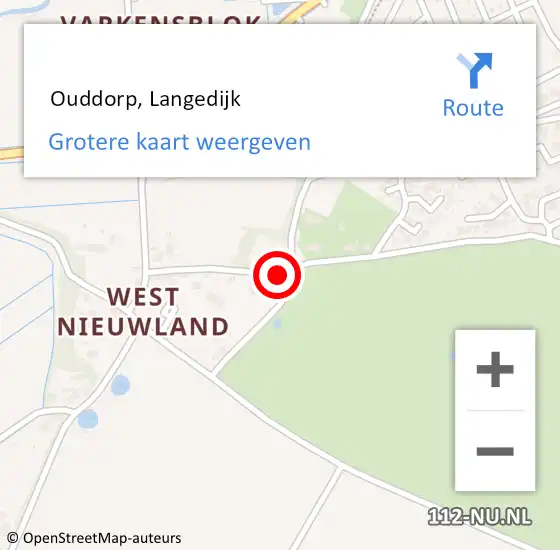 Locatie op kaart van de 112 melding:  Ouddorp, Langedijk op 4 augustus 2021 12:39