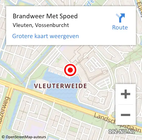 Locatie op kaart van de 112 melding: Brandweer Met Spoed Naar Vleuten, Vossenburcht op 4 augustus 2021 12:44