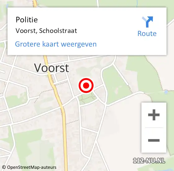 Locatie op kaart van de 112 melding: Politie Voorst, Schoolstraat op 4 augustus 2021 13:07