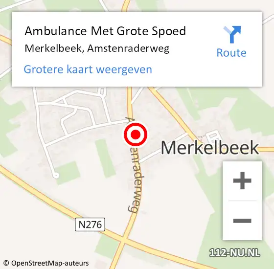 Locatie op kaart van de 112 melding: Ambulance Met Grote Spoed Naar Merkelbeek, Amstenraderweg op 18 juni 2014 18:22