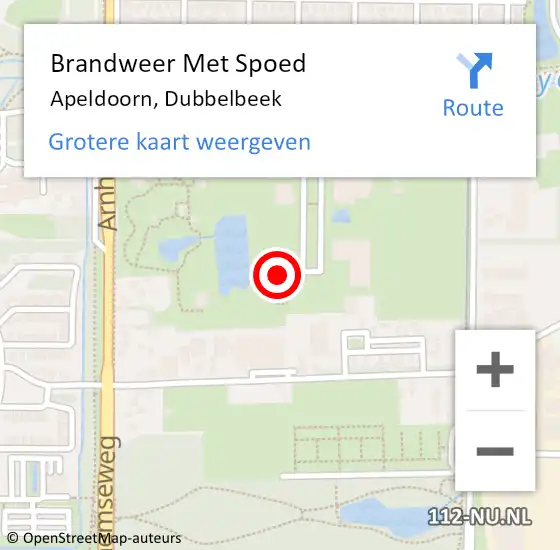 Locatie op kaart van de 112 melding: Brandweer Met Spoed Naar Apeldoorn, Dubbelbeek op 4 augustus 2021 13:32