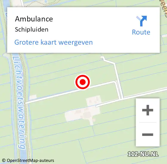 Locatie op kaart van de 112 melding: Ambulance Schipluiden op 4 augustus 2021 13:35