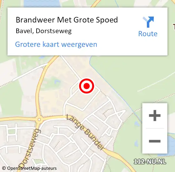 Locatie op kaart van de 112 melding: Brandweer Met Grote Spoed Naar Bavel, Dorstseweg op 4 augustus 2021 13:58