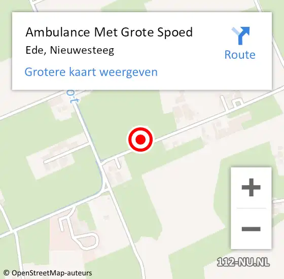 Locatie op kaart van de 112 melding: Ambulance Met Grote Spoed Naar Ede, Nieuwesteeg op 18 juni 2014 18:34