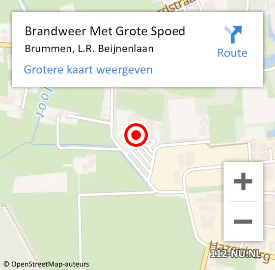 Locatie op kaart van de 112 melding: Brandweer Met Grote Spoed Naar Brummen, L.R. Beijnenlaan op 4 augustus 2021 14:42