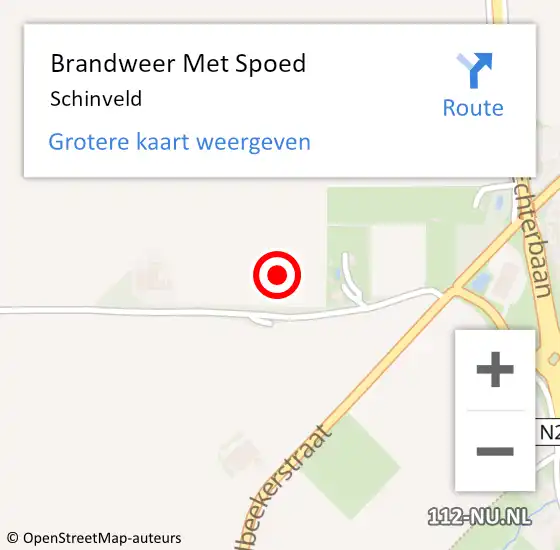 Locatie op kaart van de 112 melding: Brandweer Met Spoed Naar Schinveld op 4 augustus 2021 14:59