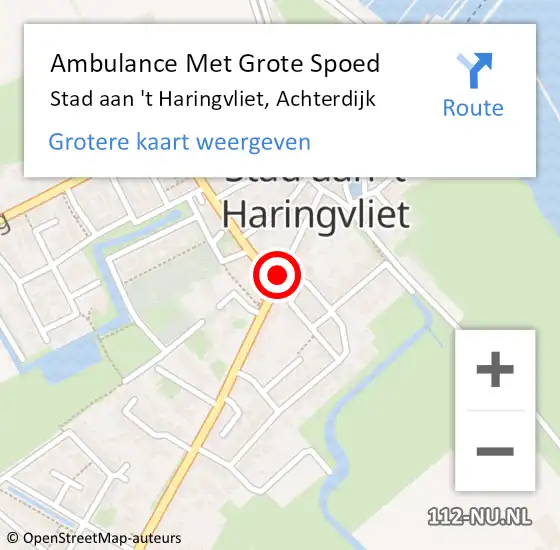 Locatie op kaart van de 112 melding: Ambulance Met Grote Spoed Naar Stad aan 't Haringvliet, Achterdijk op 4 augustus 2021 15:10