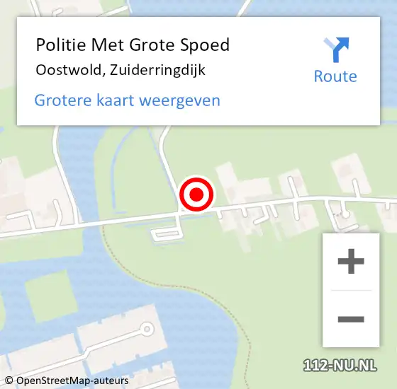 Locatie op kaart van de 112 melding: Politie Met Grote Spoed Naar Oostwold, Zuiderringdijk op 4 augustus 2021 15:13