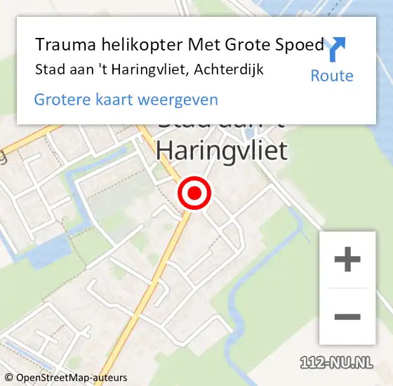 Locatie op kaart van de 112 melding: Trauma helikopter Met Grote Spoed Naar Stad aan 't Haringvliet, Achterdijk op 4 augustus 2021 15:13