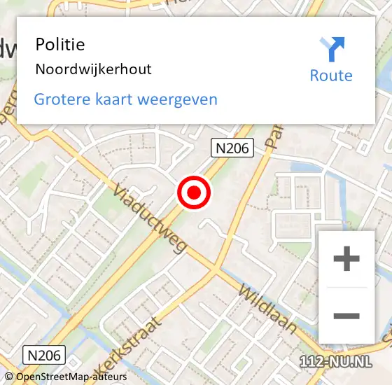 Locatie op kaart van de 112 melding: Politie Noordwijkerhout op 4 augustus 2021 15:17