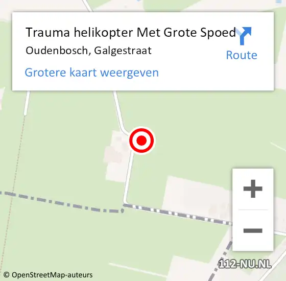 Locatie op kaart van de 112 melding: Trauma helikopter Met Grote Spoed Naar Oudenbosch, Galgestraat op 4 augustus 2021 15:25
