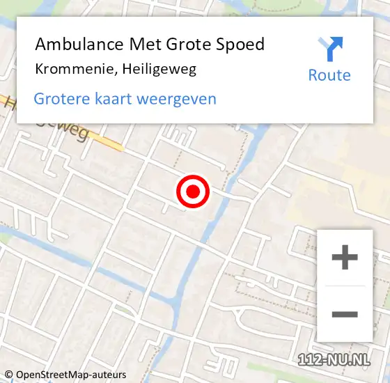 Locatie op kaart van de 112 melding: Ambulance Met Grote Spoed Naar Krommenie, Heiligeweg op 4 augustus 2021 15:35