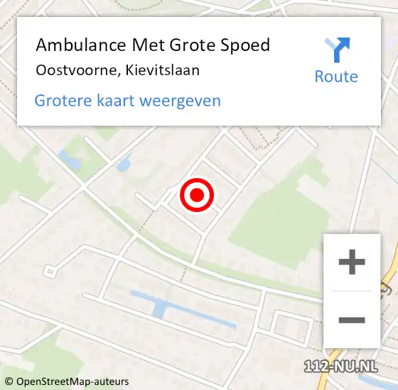 Locatie op kaart van de 112 melding: Ambulance Met Grote Spoed Naar Oostvoorne, Kievitslaan op 4 augustus 2021 15:49