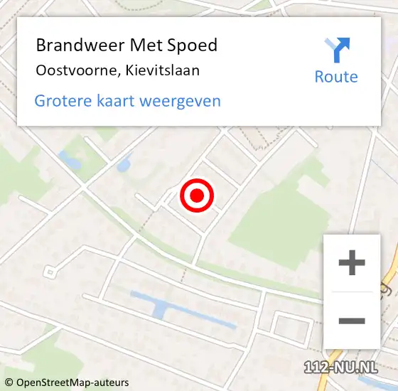 Locatie op kaart van de 112 melding: Brandweer Met Spoed Naar Oostvoorne, Kievitslaan op 4 augustus 2021 16:17