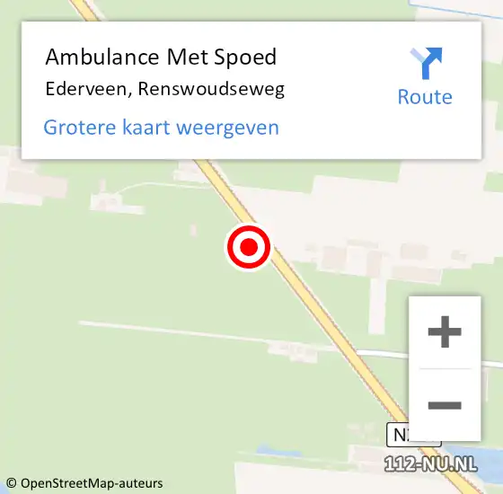 Locatie op kaart van de 112 melding: Ambulance Met Spoed Naar Ederveen, Renswoudseweg op 4 augustus 2021 16:18