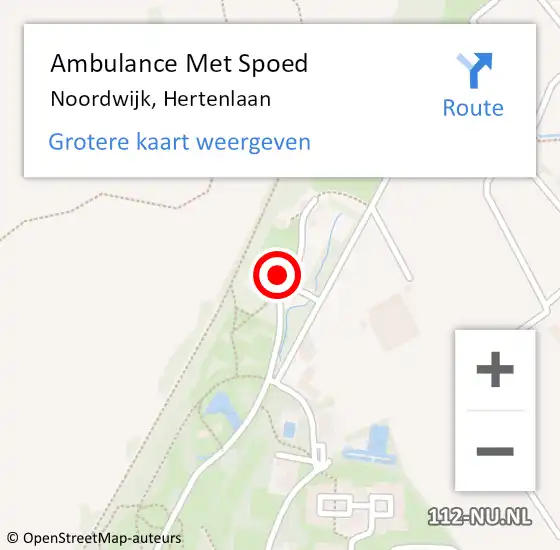 Locatie op kaart van de 112 melding: Ambulance Met Spoed Naar Noordwijk, Hertenlaan op 4 augustus 2021 16:52