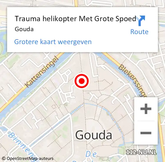 Locatie op kaart van de 112 melding: Trauma helikopter Met Grote Spoed Naar Gouda op 4 augustus 2021 17:04