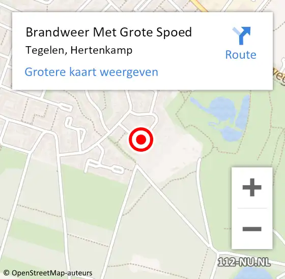 Locatie op kaart van de 112 melding: Brandweer Met Grote Spoed Naar Tegelen, Hertenkamp op 4 augustus 2021 17:51