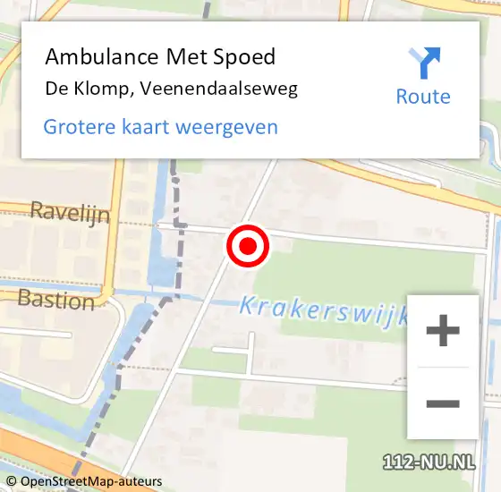 Locatie op kaart van de 112 melding: Ambulance Met Spoed Naar De Klomp, Veenendaalseweg op 4 augustus 2021 17:52