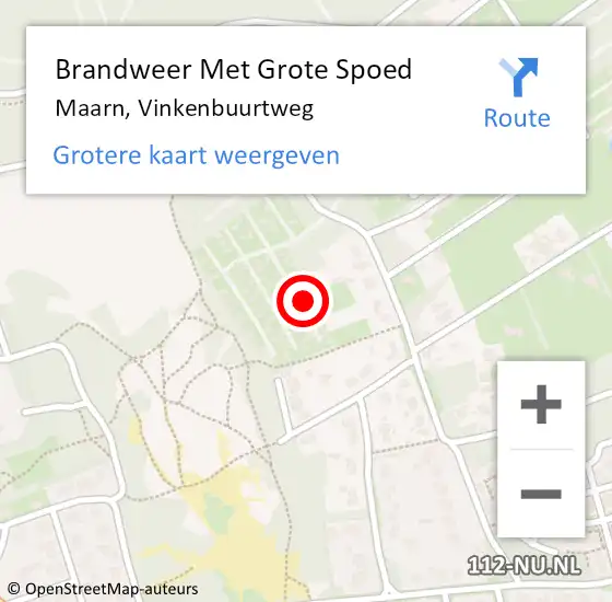 Locatie op kaart van de 112 melding: Brandweer Met Grote Spoed Naar Maarn, Vinkenbuurtweg op 4 augustus 2021 18:19