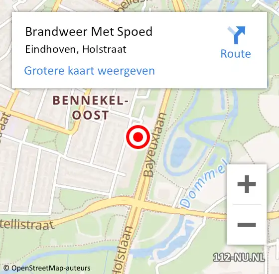 Locatie op kaart van de 112 melding: Brandweer Met Spoed Naar Eindhoven, Holstraat op 4 augustus 2021 19:16