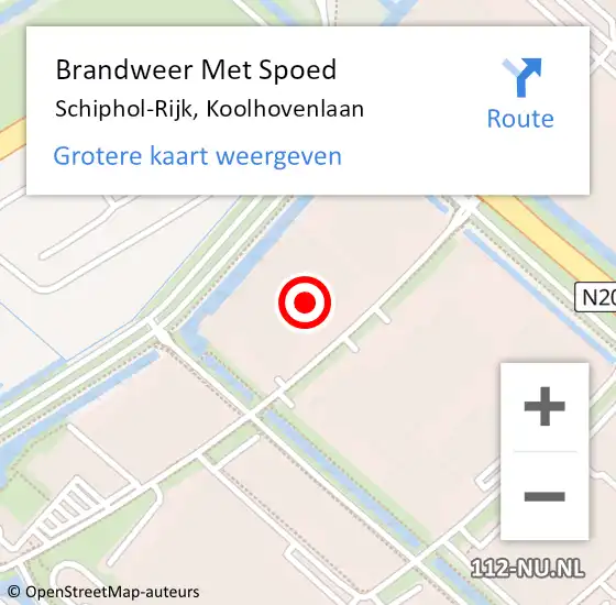 Locatie op kaart van de 112 melding: Brandweer Met Spoed Naar Schiphol-Rijk, Koolhovenlaan op 4 augustus 2021 19:42