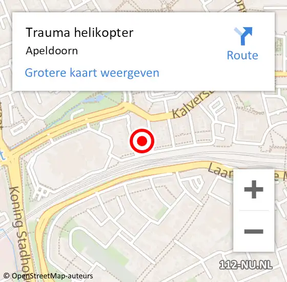 Locatie op kaart van de 112 melding: Trauma helikopter Apeldoorn op 4 augustus 2021 19:52