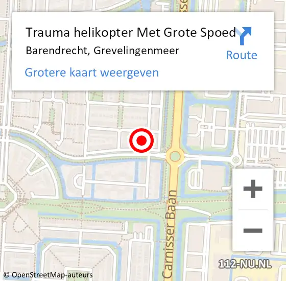 Locatie op kaart van de 112 melding: Trauma helikopter Met Grote Spoed Naar Barendrecht, Grevelingenmeer op 4 augustus 2021 19:53