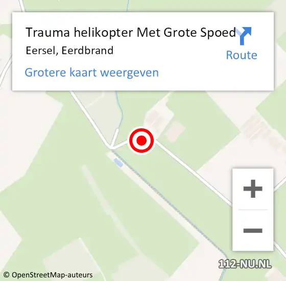 Locatie op kaart van de 112 melding: Trauma helikopter Met Grote Spoed Naar Eersel, Eerdbrand op 4 augustus 2021 20:23