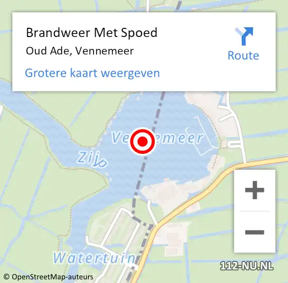 Locatie op kaart van de 112 melding: Brandweer Met Spoed Naar Oud Ade, Vennemeer op 18 juni 2014 19:28